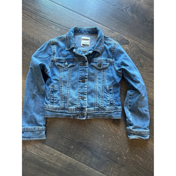 Old Navy Denim Jacket Girls Size Small Blue Jean Classic Trucker Style 5/6 - Picture 1 of 1